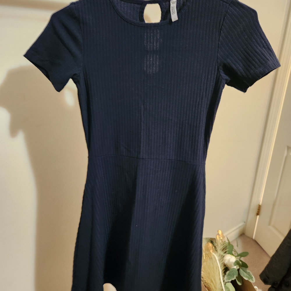 Only Navy Ribbed Mini Dress - Picture 2 of 2